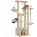 Arbre à Chat XXL 170 cm – Stable avec 3 Hamacs & 11 Poteaux Sisal – Spécial Grands Chats