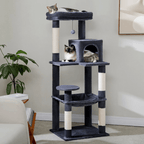 Arbre à Chat 143 cm Stable – 5 Niveaux avec Hamac XL & Niche – Idéal Grands Chats