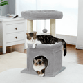 Petit Arbre à Chat Compact 3 Niveaux – Niche & Perchoirs – Stable avec Griffoirs Sisal