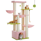 Arbre à Chat XXL 170 cm – Stable avec 3 Hamacs & 11 Poteaux Sisal – Spécial Grands Chats