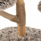 Arbre à Chat Branche Bois 105 cm – Design Tronc Naturel, Stable 2 Niveaux avec Griffoirs et Plateformes