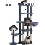 Arbre à Chat Cactus XXL 150 cm Stable – 5 Niveaux avec Hamac & Niche – Multi-Chats