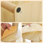 Arbre à Chat Design Bois 180 cm – Stable Multiniveaux avec Hamac, Niche et Griffoirs pour 5 Chats