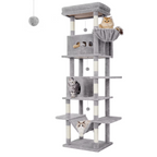 Arbre à Chat XXL 210 cm – 6 Niveaux Stable avec Niches & Plateformes XL – Multi-Chats
