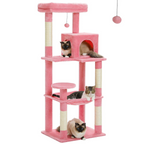 Arbre à Chat 143 cm Stable – Multiniveaux avec Grand Hamac & Niche – Griffoirs Sisal