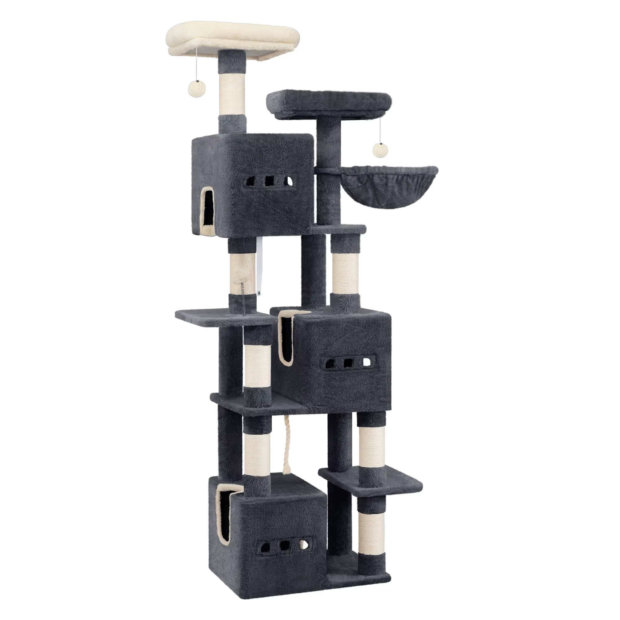 Arbre à Chat 193 cm XXL Stable – 7 Niveaux, Niches Spacieuses & Paniers 360°