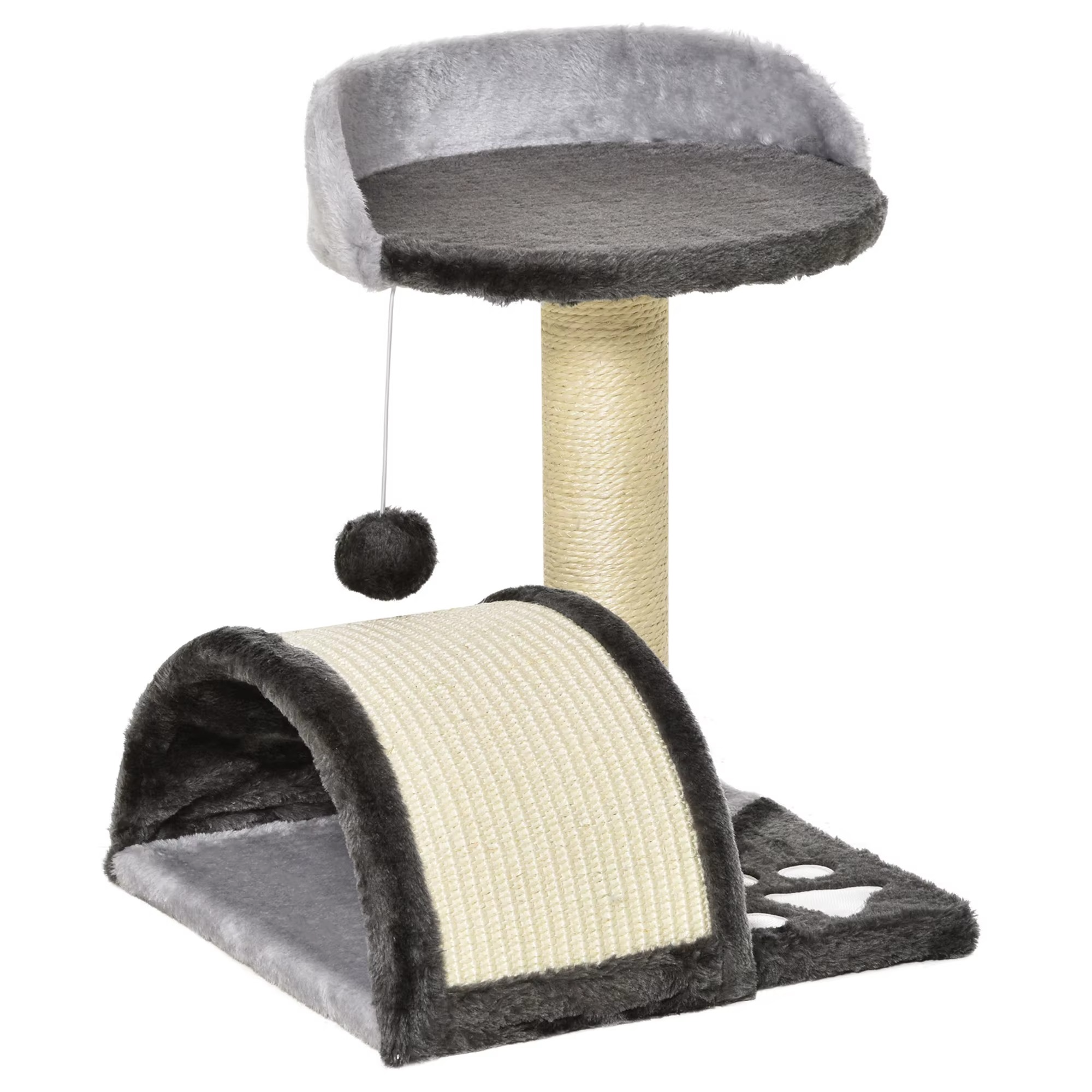 Arbre à Chat Compact Double Niveau – Griffoir en Sisal avec Pont & Plateforme