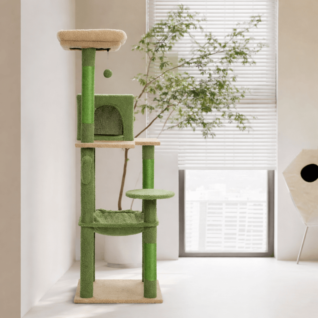 Arbre à Chat XXL Cactus 6 Niveaux avec Niche & Hamac – Spécial Grands Chats