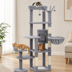 Arbre à Chat Cactus XXL 150 cm Stable – 5 Niveaux avec Hamac & Niche – Multi-Chats