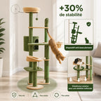 Arbre à Chat Cactus XXL 150 cm Stable – 5 Niveaux avec Hamac & Niche – Multi-Chats