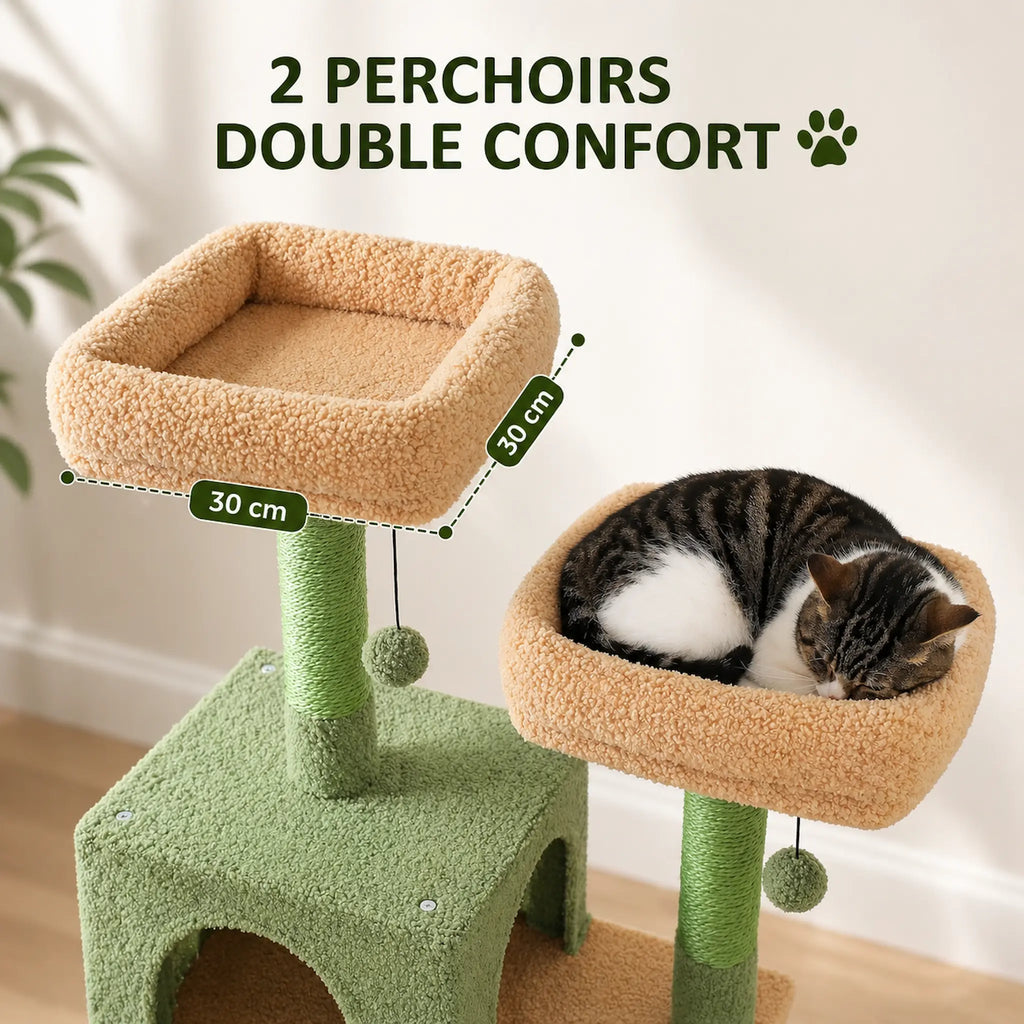 Arbre à Chat Géant XXL 184 cm – Tour 8 Niveaux Stable avec Hamac XL, Condos Spacieux et Griffoirs Sisal