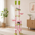 Arbre à Chat Grande Plateforme XXL 285 cm – Sol Plafond Réglable avec 5 Plateformes, Hamacs et Condos
