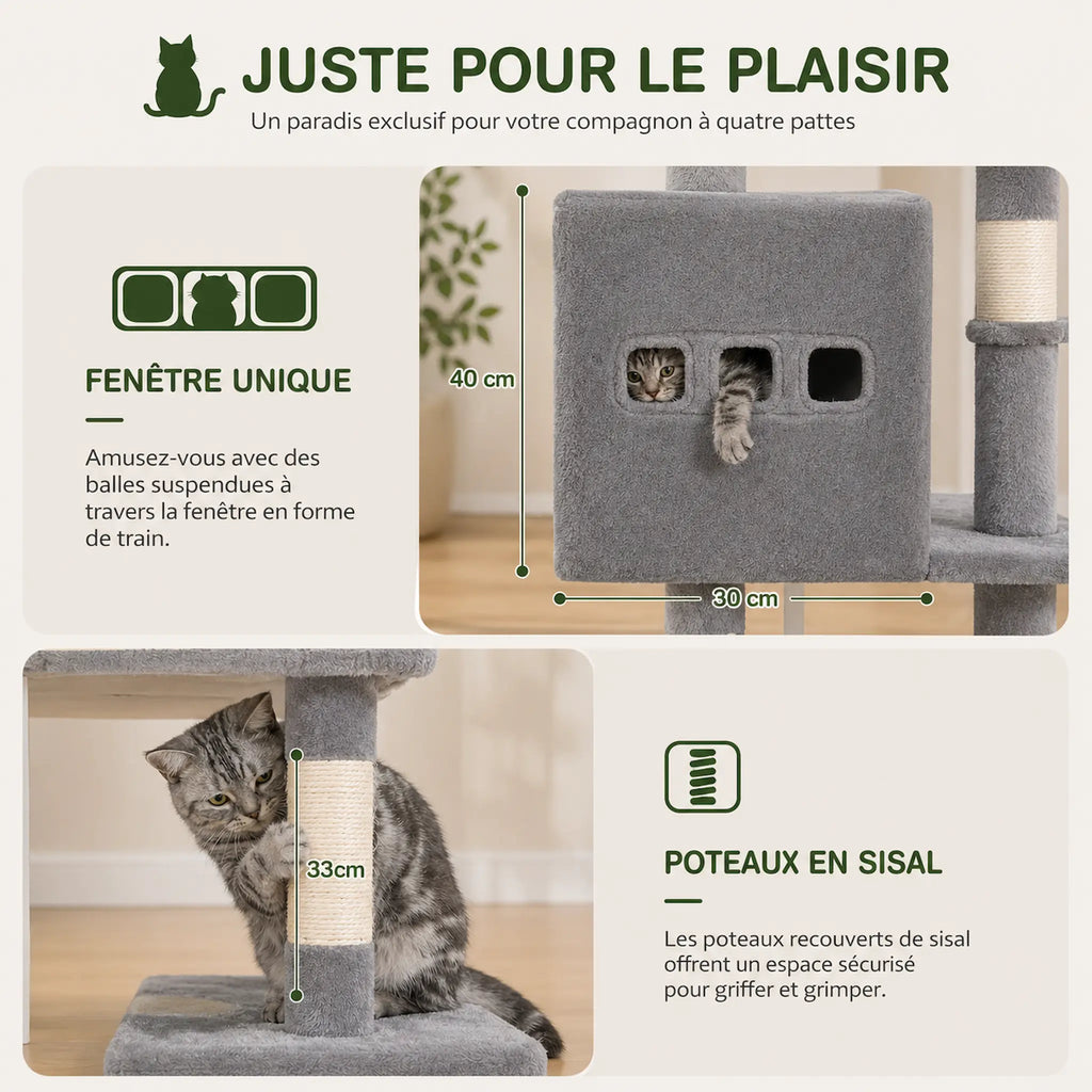 Arbre à Chat 193 cm XXL Stable – 7 Niveaux, Niches Spacieuses & Paniers 360°