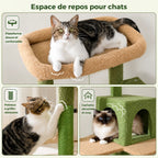 Arbre à Chat XXL 143 cm – 6 Niveaux Stable avec Hamac, Niche, Griffoirs Sisal et Grand Perchoir