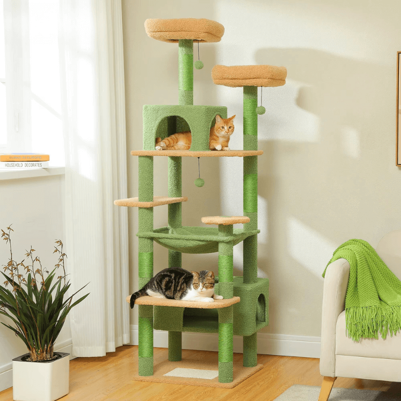 Arbre à Chat XXL 184 cm – 8 Niveaux Stable avec Hamac XXL – Spécial Grands Chats