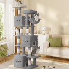 Arbre à Chat 193 cm XXL Stable – 7 Niveaux, Niches Spacieuses & Paniers 360°