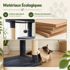Arbre à Chat XXL Solide 143 cm – Ultra Stable 5 Niveaux avec Hamac XL, Niche et Griffoirs Sisal