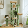 Arbre à Chat Cactus XXL 150 cm Stable – 5 Niveaux avec Hamac & Niche – Multi-Chats