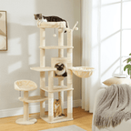 Arbre à Chat Cactus XXL 150 cm Stable – 5 Niveaux avec Hamac & Niche – Multi-Chats