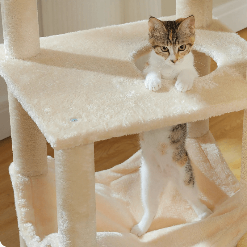 Arbre à Chat XXL 140 cm – 6 Niveaux Stable avec Hamac Extra-Large & Niche