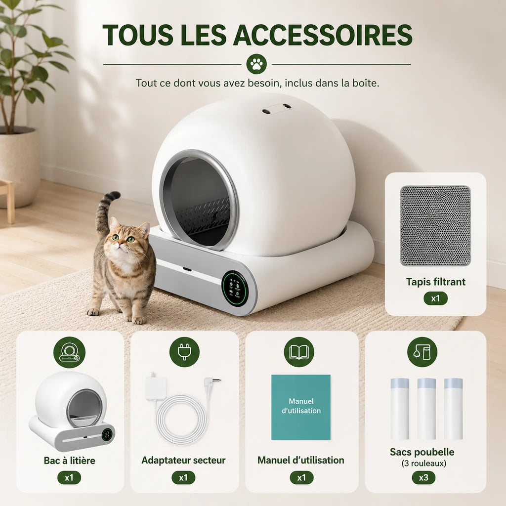 Litière Chat Autonettoyante - 65L