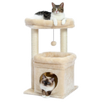 Petit Arbre à Chat Compact 3 Niveaux – Niche & Perchoirs – Stable avec Griffoirs Sisal