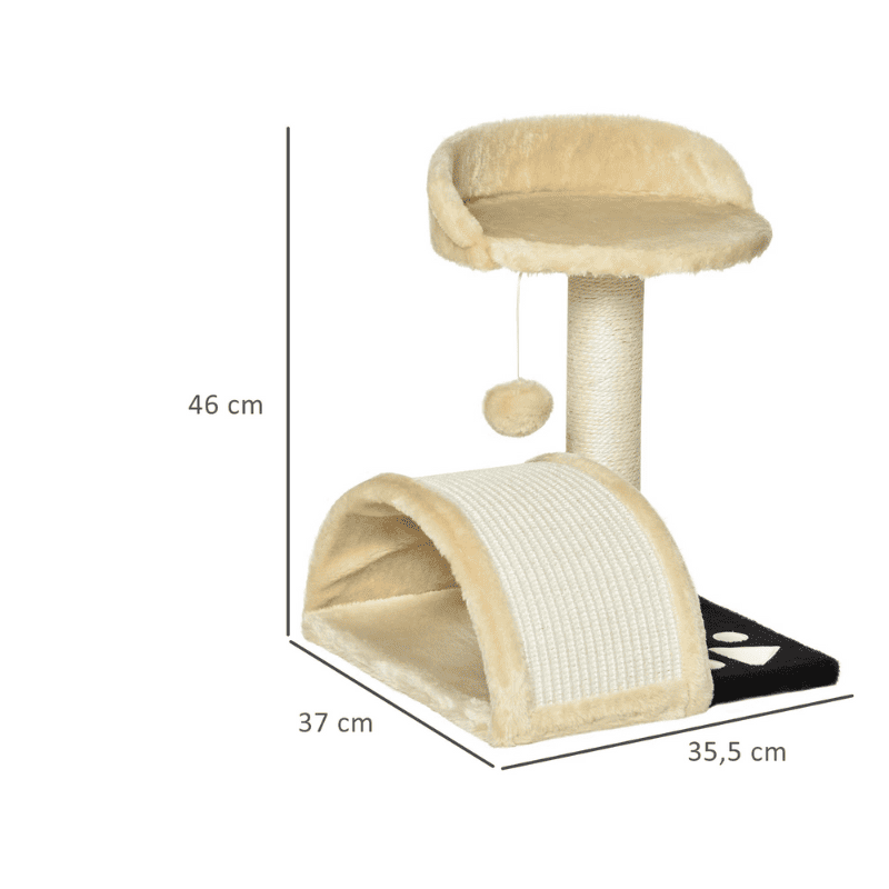 Arbre à Chat Compact Double Niveau – Griffoir en Sisal avec Pont & Plateforme