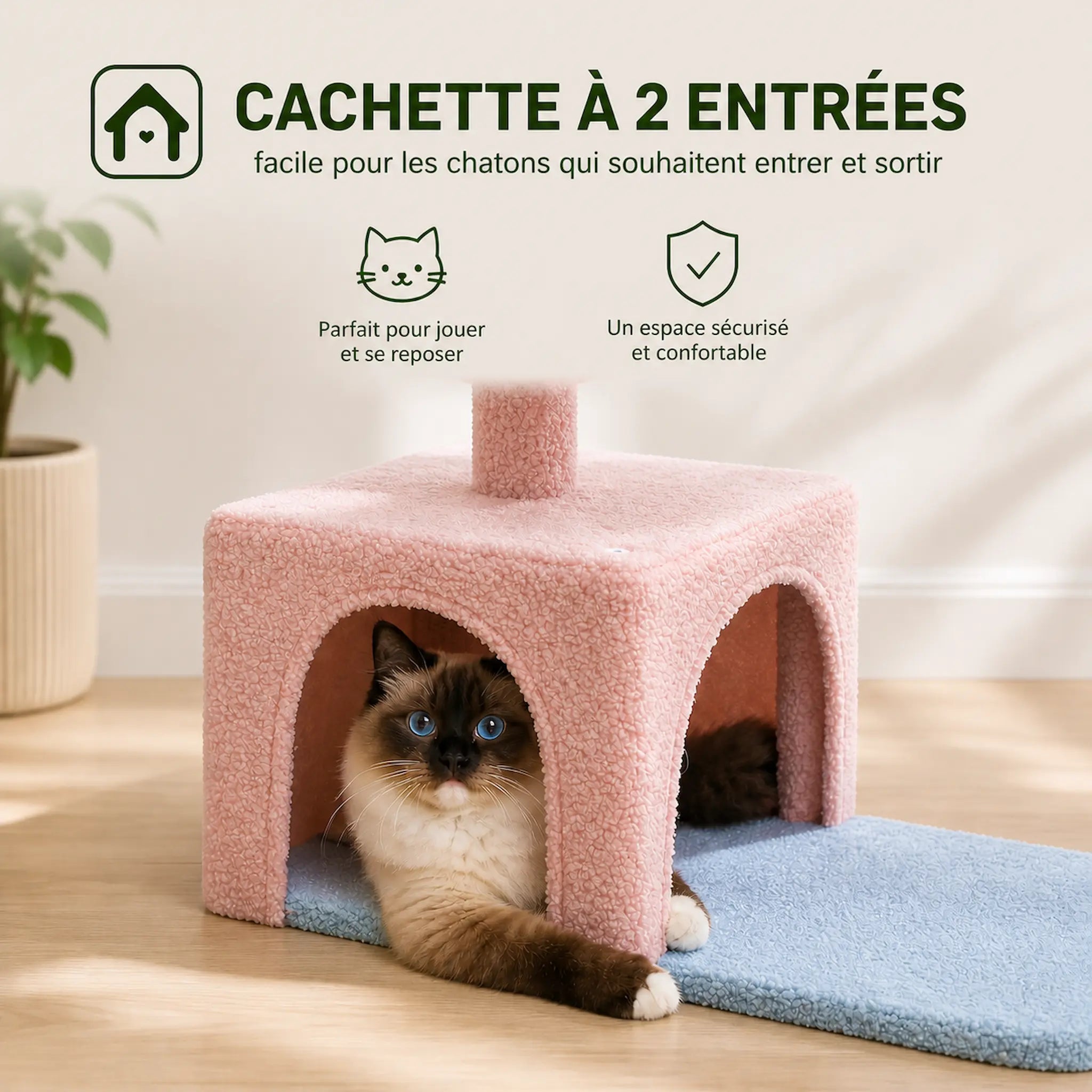 Petit Arbre à Chat avec Hamac 89 cm – Compact 4 Niveaux Stable avec Niche, Griffoirs Sisal et Perchoir