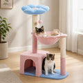 Petit Arbre à Chat avec Hamac 89 cm – Compact 4 Niveaux Stable avec Niche, Griffoirs Sisal et Perchoir